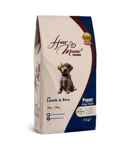 How Meow Puppy Dog Food Агне и ориз 3 кг.