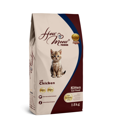 How Meow Premium Kitten Cat Food  с пиле - 15 Кг.