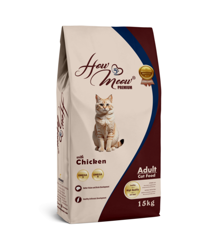 How Meow Premium Adult Cat Food с пиле – 15 кг.