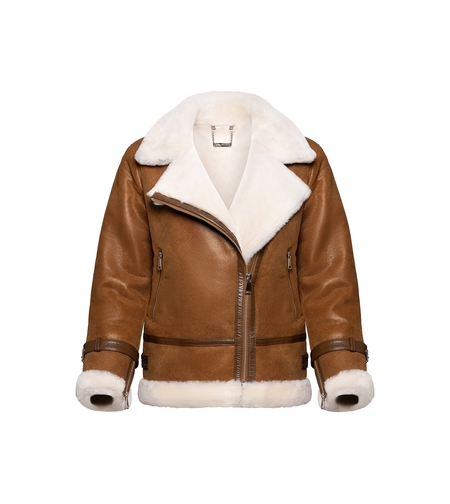 AVIATOR JACKET IN AGED-LEATHER AND SHEARLING 5