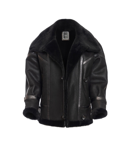 AVIATOR JACKETi IN AGED AND SHEARLING