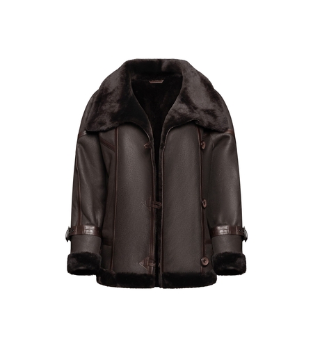 AVIATOR JACKET IN AGED-LEATHER AND SHEARLING 4