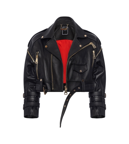 MOTORCYCLE JACKET -VEST IN CALFSKIN ,, Dominus gold ''