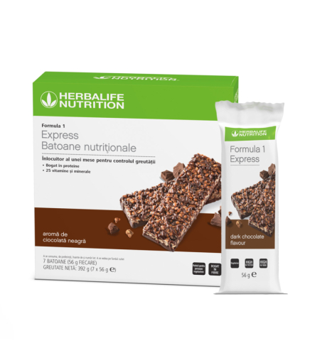Formula 1 Express Batoane Nutriționale cu aromă Ciocolată neagră 7 batoane per cutie