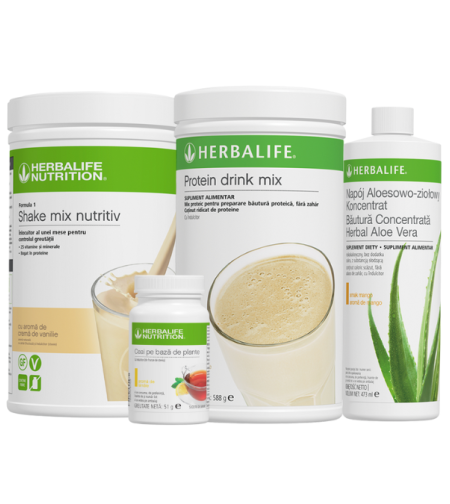 Pachet Pierdere în Greutate – Protein Drink Mix, Shake F1 (aromă la alegere), Aloe Mango & Ceai Herbalife