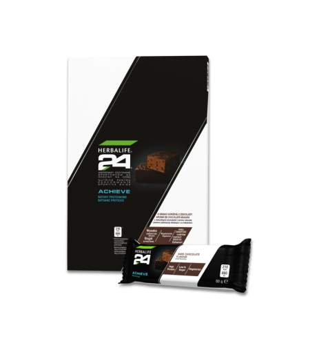Batoane Proteice H24 Achieve cu aromă Ciocolată Neagră 6 batoane x 60gr per cutie