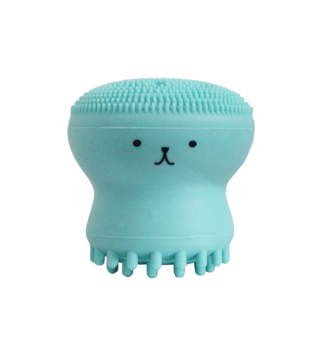 Dispozitiv curatare faciala si exfoliere din silicon, cu burete absorbant, deschide porii si inlatura delicat impuritatile, Neo™ Octopus, Verde