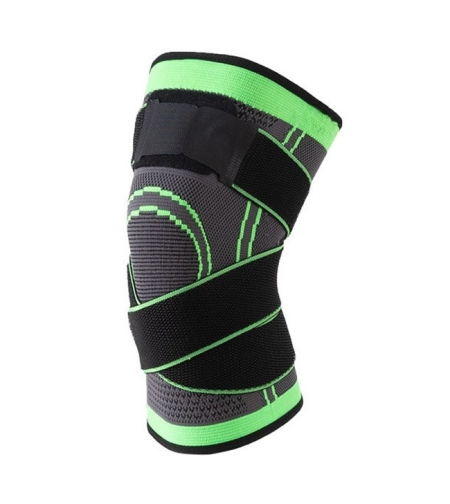 Genuchiera elastica ajustabila, Nylon/Latex de matase/Elastan, Negru/Verde, M, Neo™
