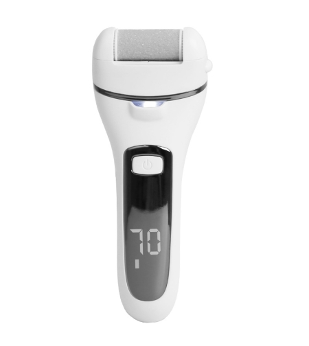Aparat indepartare bataturi si piele uscata Calus Neo™ Foot Polisher V601, display digital, iluminare LED, incarcare USB, capat suplimentar si 3 role microminerale, 2000 rpm, Alb