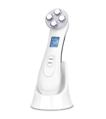 Aparat Profesional ingrijire faciala Rejuvenare cu Fotoni 5 in 1 Neo™ Photon, intinerire piele, efect anti-rid, tratament Electroporare, RF lumina LED, inchide porii, elimina acneea, Alb