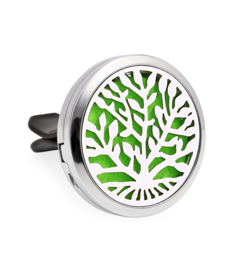 Difuzor auto aromoterapie Neo™ HG194, Tree of Life Organic, 1 pad burete inclus, cu uleiuri esentiale, eco friendly, otel inoxidabil