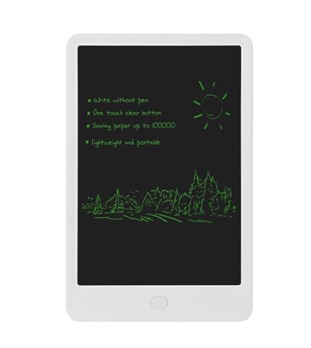 Tableta LCD Pyramid®, 10 inch, scris si desenat pentru copii, o singura culoare de desen, alb, H10L