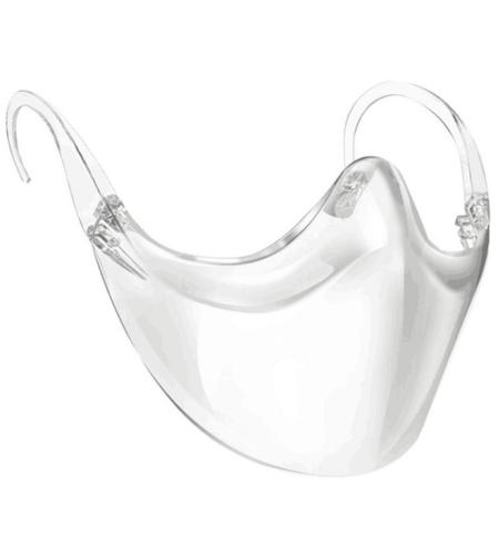 Masca de Protectie Transparenta pentru Adulti, Fixare Confortabila cu Brate de Ochelari pe Urechi, Neo Half Guard