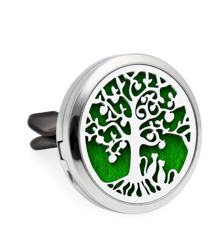 Difuzor auto aromoterapie Neo™ HG863 Tree With Cats, 1 pad burete inclus, cu uleiuri esentiale, eco friendly, otel inoxidabil