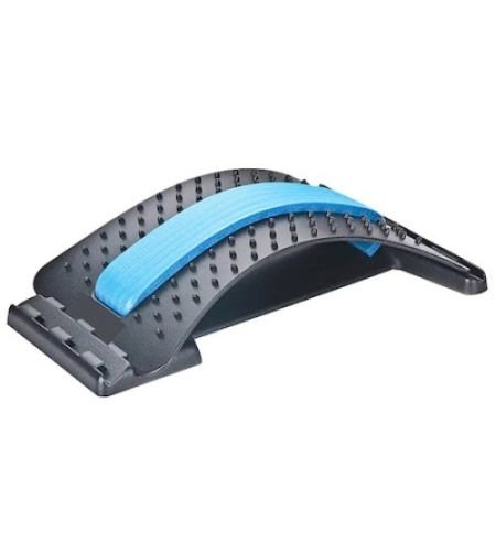 Suport lombar pentru intinderea si relaxarea muschilor, Ortopedic, Reglabil pe 3 nivele, ABS, 38.5 x 12 x 25.5 cm, Negru, Neo™