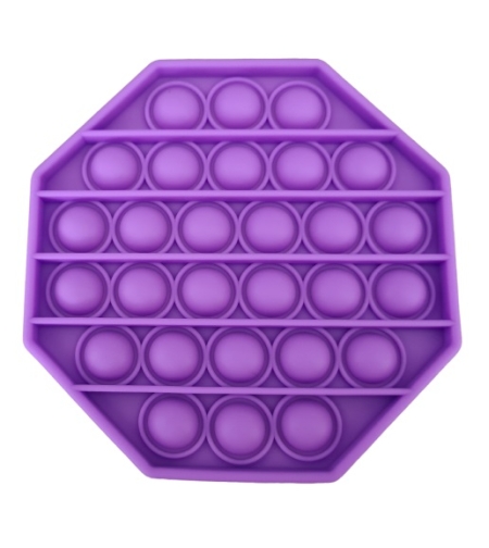 Jucarie antistres din silicon, Push Pop Bubble, Pop It, Neo Toy, forma hexagon, Mov, 12x12x1.5cm