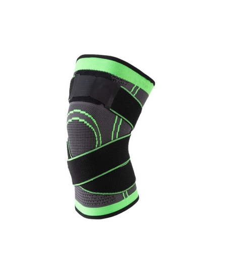Aparatoare Neo™ Genuchi Verde elastica ajustabila, Nylon/Latex de matase/Elastan, Negru/Verde, L