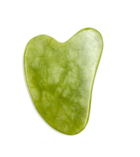 Piatra Gua Sha din Jad pentru masaj facial si corporal, inima stil, 7cm