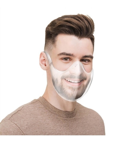 Masca protectie faciala nas gura pentru Barbati, Neo Half Man, transparenta, usoara, dezinfectabila, reutilizabila, fashion