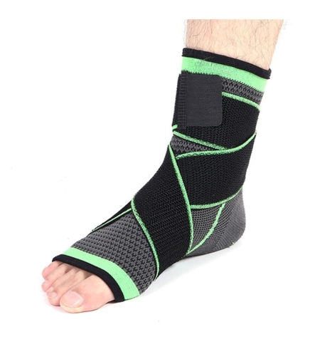 Suport pentru glezna, Textil si Nylon, Negru/Verde, Marime L, Neo™