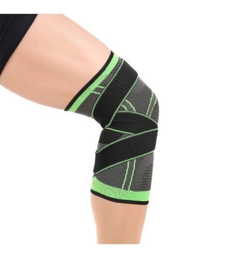 Aparatoare Neo™ pentru Genunchi - 3D Design, Textil si Nylon, Negru/Verde XL 38 cm