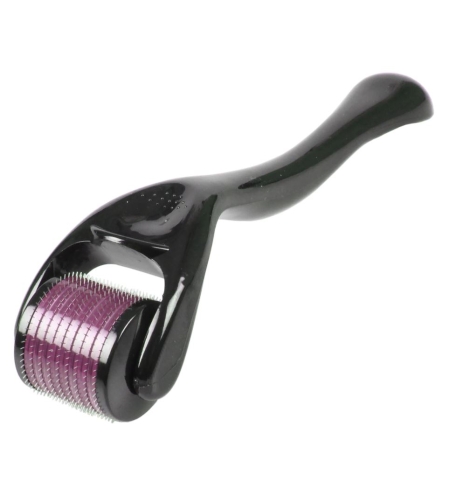Aparat masaj facial Dermaroller pentru regenerarea pielii, cu 540 ace, negru/gri, 13 cm