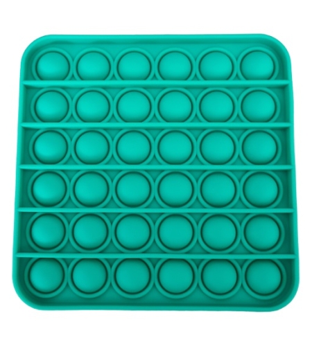 Jucarie antistres din silicon, Push Pop Bubble, Pop It, Neo Toy, forma patrat, Verde, 12x12x1.5cm