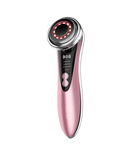Aparat ingrijire faciala 5in1, Anti-rid, Fototerapie, Lifting, Lumina LED, Ion negativi, Roz