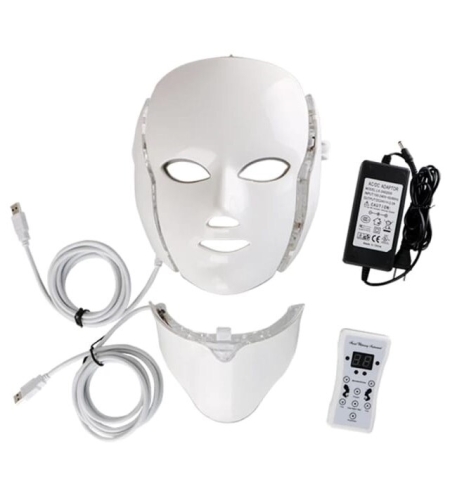 Masca Fototerapie Fata LED, Curent Galvanic, Anti-imbatranire, Indepartare Riduri fine, Lifting, Cearcane 7 Culori LED Facial 9 trepte