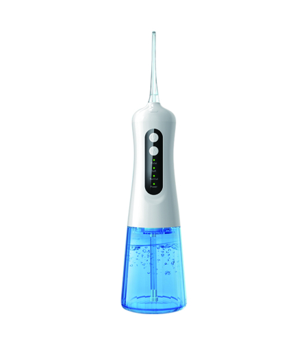 Irigator bucal si oral profesional Neo™ M208®, 140 PSI, portabil, 4 moduri de lucru, acumulator 1400mAh, multiple duze incluse, 300 ml, alb