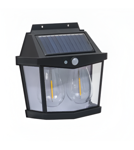 Lampa Solara de Perete, cu 2 Becuri LED, Senzor de Miscare, 3 moduri de Lumina, Neo™
