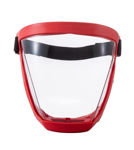 Viziera profesionala protectie faciala, Neo PRO, etansa, transparenta, usoara, dezinfectabila, reutilizabila, Rosu