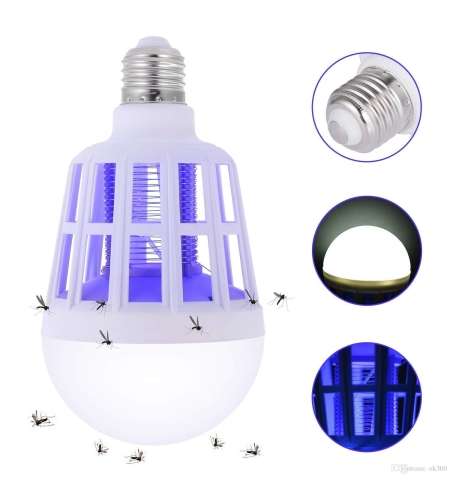 Bec LED Anti tantari muste fluturi Neo™ Mosquito Killer Lamp®, cu lumina alba naturala puternica 15W E27 Bec 2 in1 Cu Lampa UV Impotriva insectelor