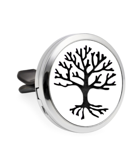 Difuzor auto aromoterapie Neo™ HG097, Tree of Life Grow Up, 1 pad burete inclus, cu uleiuri esentiale, eco friendly, otel inoxidabil