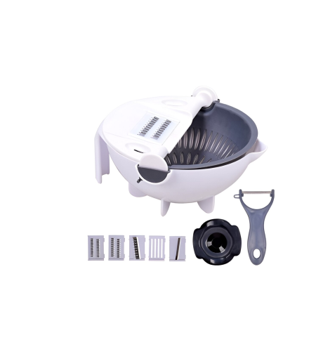 Set Razatoare Multifunctionala 9 in 1, Accesorii Incluse, 3 Functii, Lame Inlocuibile, Alb/Gri, Neo™