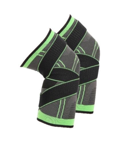 Set 2 Aparatori Neo™ pentru genunchi Verde Negru - 3D Design, Textil si Nylon, Negru/Verde-M