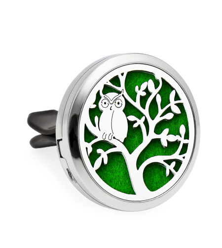 Difuzor auto aromoterapie Neo™ HG868 Tree With Owls, cu uleiuri esentiale, eco friendly, otel inoxidabil