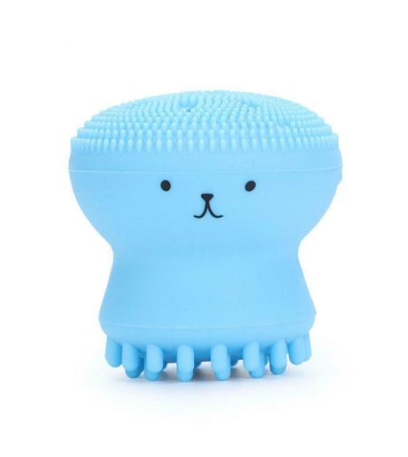 Dispozitiv curatare faciala si exfoliere din silicon, cu burete absorbant, deschide porii si inlatura delicat impuritatile, Neo™ Octopus, Bleu