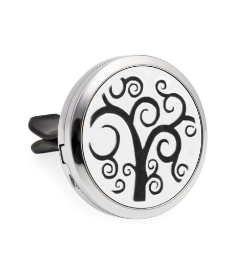 Difuzor auto aromoterapie Neo™ HG052, Tree of Life Windy, 1 pad burete inclus, cu uleiuri esentiale, eco friendly, otel inoxidabil
