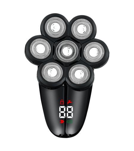 Aparat de ras electric 7D, Neo™ 7 Blade Samurai®, multifunctional, fara fir, incarcare USB, 100% rezistent la apa, 7 lame independente, usor de curatat, sistem 7 in 1, Negru