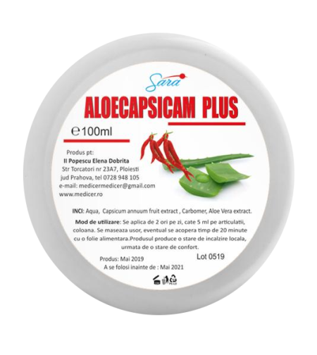 Crema Aloe Capsicam, fierbinte, lipogel, 100 ml