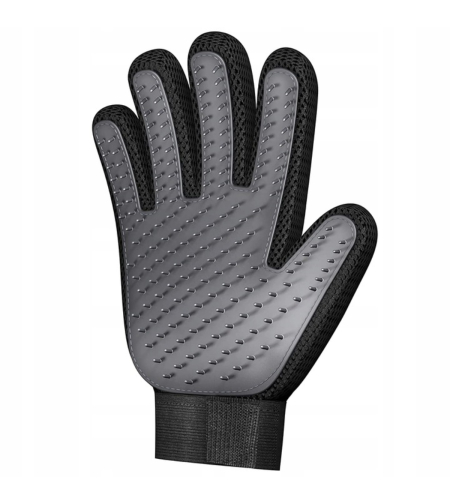 Manusa periat caine / pisica, Silicon, One size, Gri/Negru