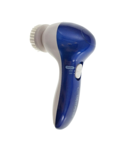 Aparat de Masaj, Curatare si Exfoliere Faciala 5 in 1 BRINIO® - capete interschimbabile, alb/albastru