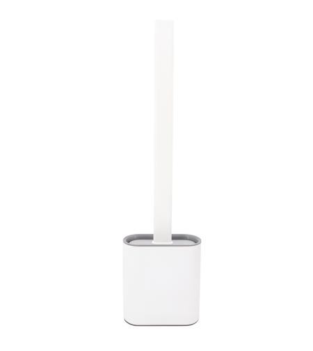 Perie de Silicon pentru Toaleta. cu Suport din Plastic, Aspect Modern, Alb, Neo™