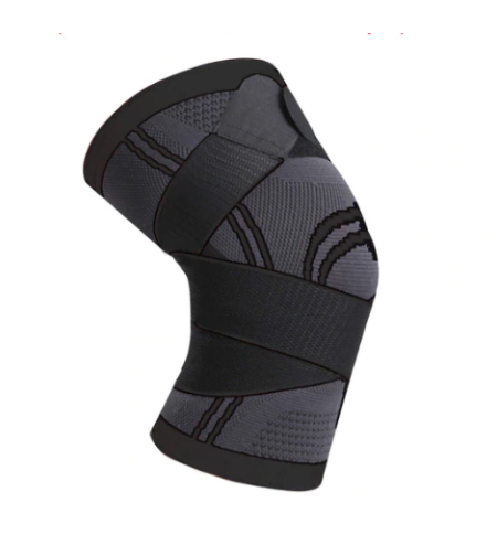 Genunchiera elastica ajustabila cu bretele elastice respirabila marca Jetitude™,1 Bucata Gri cu Negru Marime XL