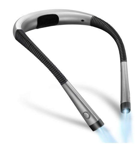 Lampa pentru Citit cu Pozitionare pe Gat, Flexibila, Multifunctionala, cu 3 Tipuri De Lumina LED si 3 Nivele de Intensitate, Gri