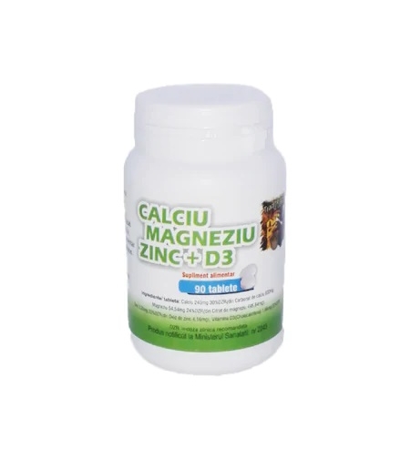 Calciu Magneziu Zinc Vitamina D3, 90 Tablete