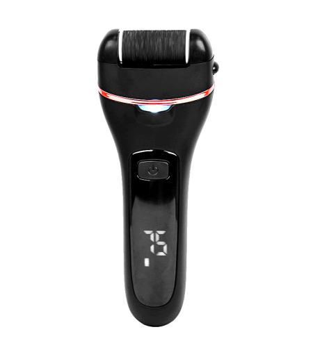 Aparat indepartare bataturi si piele uscata Calus Neo™ Foot Polisher V601, cu display digital, iluminare LED, incarcare USB, capat suplimentar si 3 role microminerale, 2000 rpm, Negru