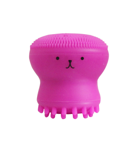 Dispozitiv curatare faciala si exfoliere din silicon, cu burete absorbant, deschide porii si inlatura delicat impuritatile, Neo™ Octopus, Fucsia