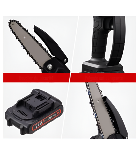 Mini Fierastrau cu Lant, 6 Inch, 1100 W, Negru, 48 V, Neo™
